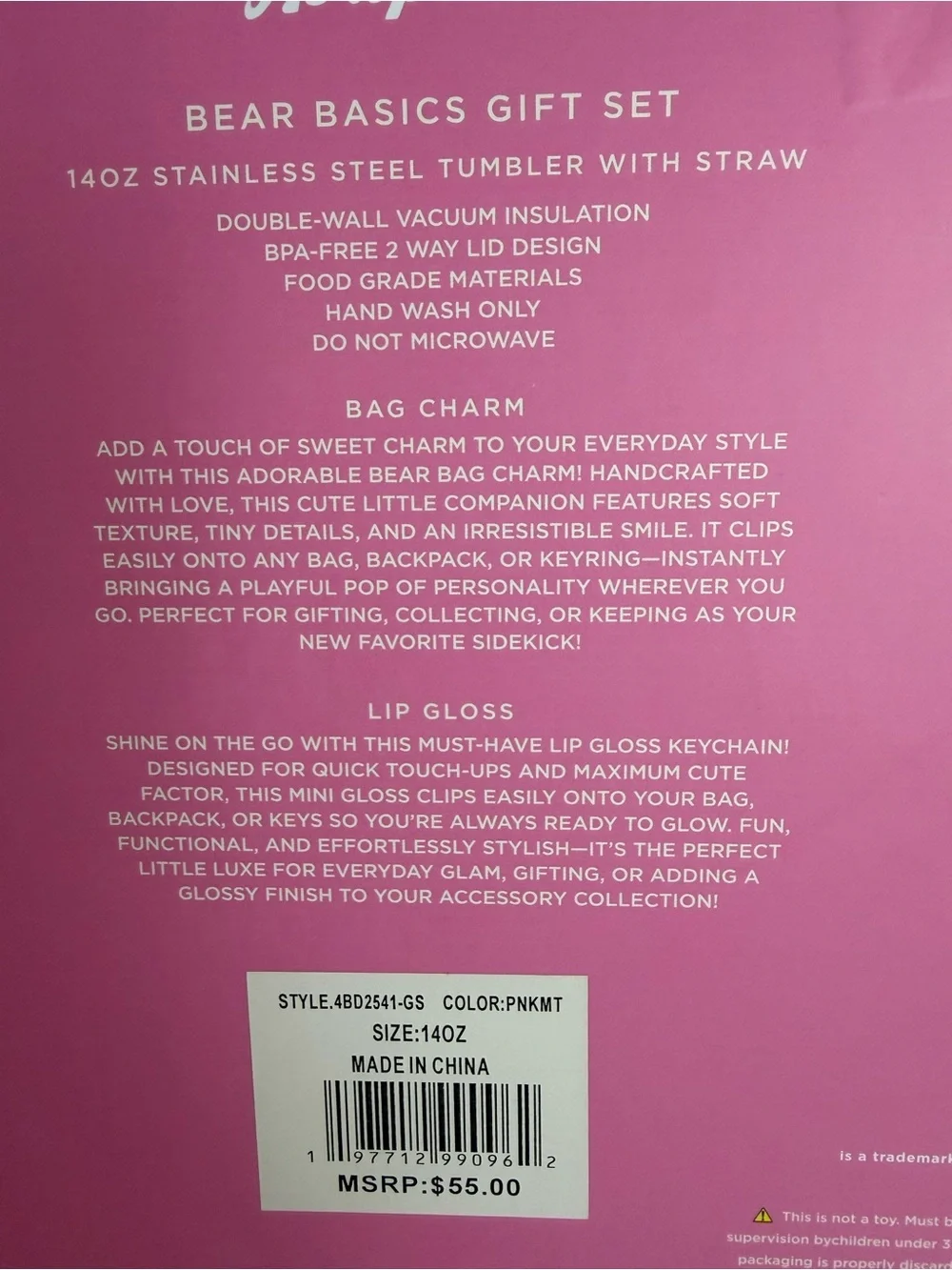Aeropostale Pink Teddy Mug & Plush Gift Set